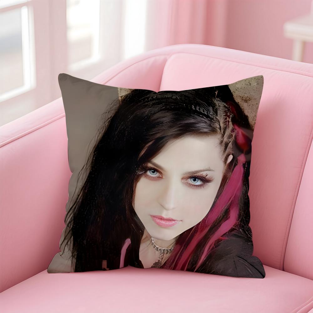 American Sexy Singer Evanescence AAmy Lee Cushion Cover Pillow Case Soft Skin Friendly Fabric  Concealed Zipper