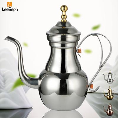 Турецкий кофейник Leeseph, арабский чайник из нержавеющей стали с фильтром-сеткой, чайник с изогнутой шеей для кофе, чая, сока, молока