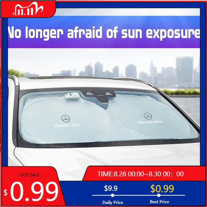 Автомобильный солнцезащитный козырек на лобовое стекло GLC GLB, защита от УФ-излучения для Mercedes Benz AMG W203 W206 W220 W205 W211 W212 W201 W210 W108