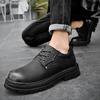 Модная осенняя мужская повседневная обувь из натуральной кожи, рабочая обувь, мужские кеды на шнуровке на плоской подошве, платформа, британская деловая, для вечеринок, туфли для платья 38-46