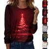 Women's Fashion Casual H Printed V-Neck Long Sleeve Decorative Button T-Shirt Tops