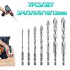 7pcs/set Precision Concrete Drill Bit U-shaped Eccentric Drill Bits Construction Site