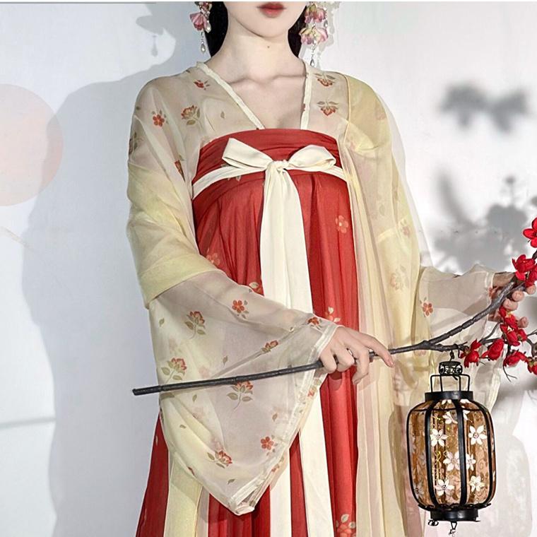 Restore The Chinese Tang Dynasty Style Hanfu Women, Breast-length Skirt Suit For Women