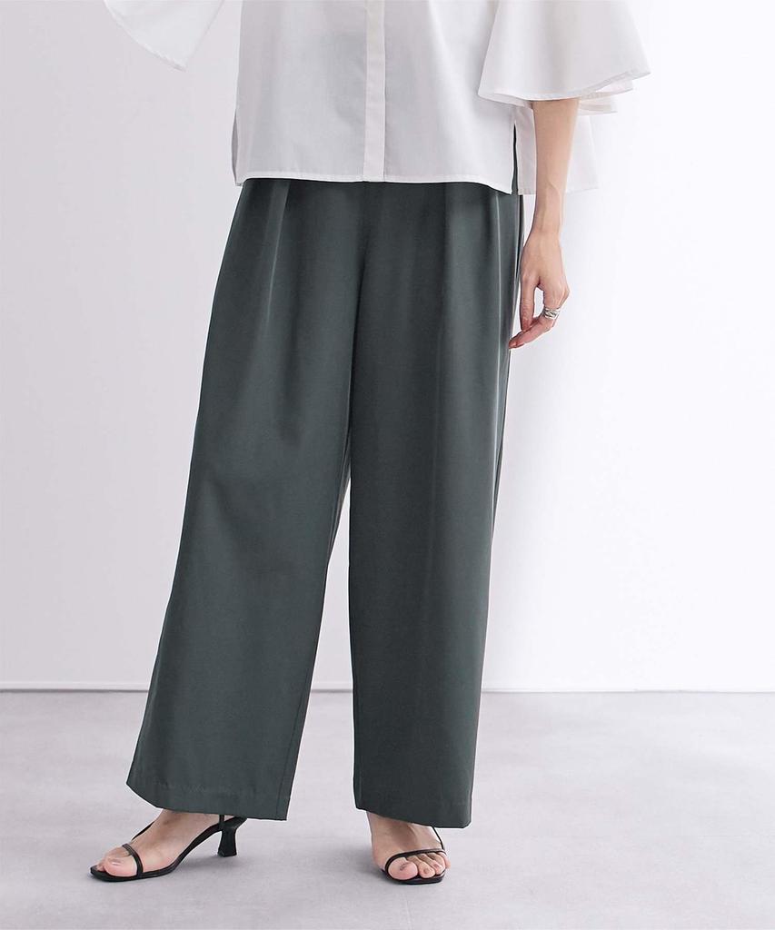 Широкие брюки на резинке BFXT0309 S Угольный [Ваш] Водоотталкивающие с двумя складками Женские