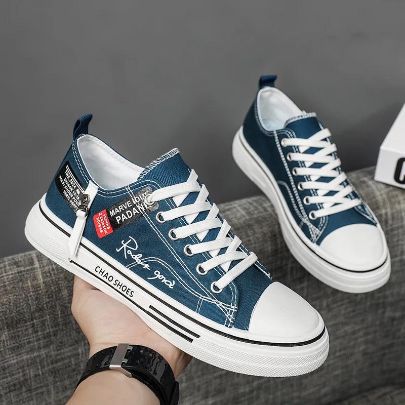 Лето 2025 Новые мужские низкие парусиновые кеды Дышащие Повседневные Универсальные Студенческие Модные Кроссовки для Молодежи