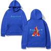 Sci-fi-flame Men Hoodie Front Avatar Fire Title Chest Print, Fiery Triangle Back Graphic, Thick Fleece Pullover Sweatshirt for Sport Weekend Wear