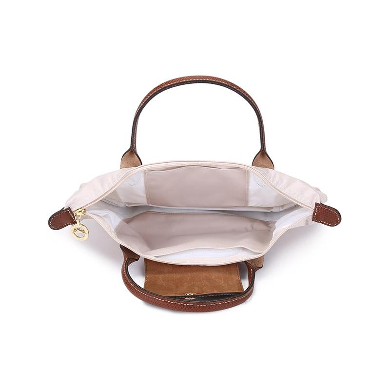Longchamp Сумка-тоут Le Pliage 23 с короткими ручками из канваса и кожи, маленькая женская сумка-тоут, Бумага 1621089555