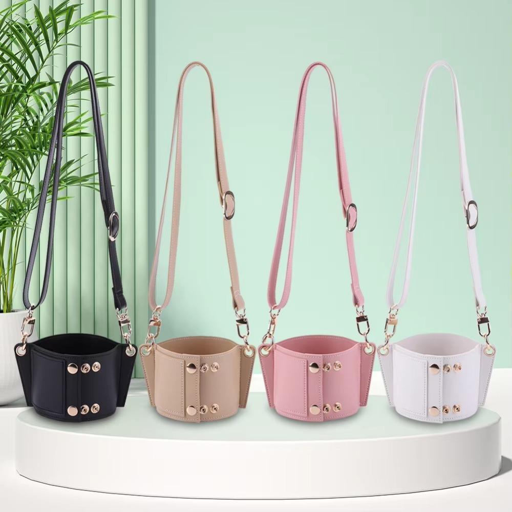 With Strap Water Bottle Holder PU Leather Bottle Sling Holder  For Stanley 30oz & 40oz Tumbler