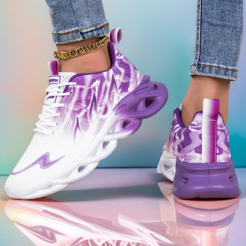 YRZL Unisex Running Shoes Women Men Lightweight Mesh Breathable Comfortable Flat Soft Tennis Shoes Summer Lace-up Sneakers Woman