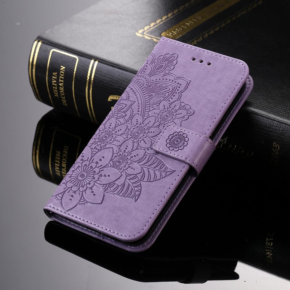 Магнитный кожаный кошелек-книжка для Samsung Galaxy S26 S25 S24 S23 S22 S21 Ultra Edge Plus FE | Рельефный цветок | Премиальный чехол