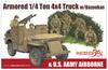 Dragon World War II US Army Ton Small Armored Vehicle with Bazooka US Army Airborne Forces Normandy 1944 Plastic Model 1/35 1/4 4×4 & DR30TH-11