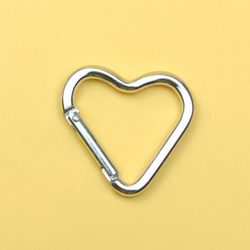 Heart-shaped Aluminum Carabiner Key Chain Clip Outdoor Camping Keyring Spring Hook Water Bottle Hanging Buckle Travel Accessory