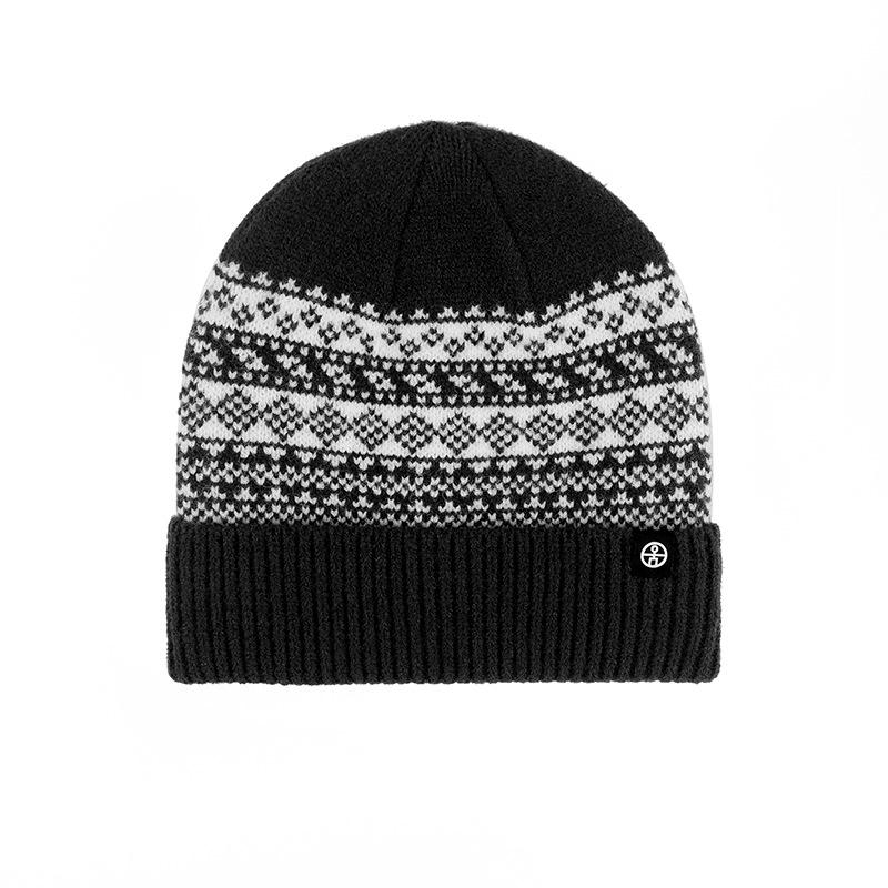 Женская зимняя вязаная шапка Fair Isle с наушниками - теплая, толстая и морозостойкая повязка на голову для отдыха на открытом воздухе