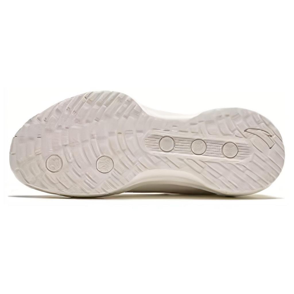 Anta Round Toe Lace-Up Shock Absorbing Wear-Resistant Low-Top Running Shoes Men Sneakers Ivory-White 112345505A-1