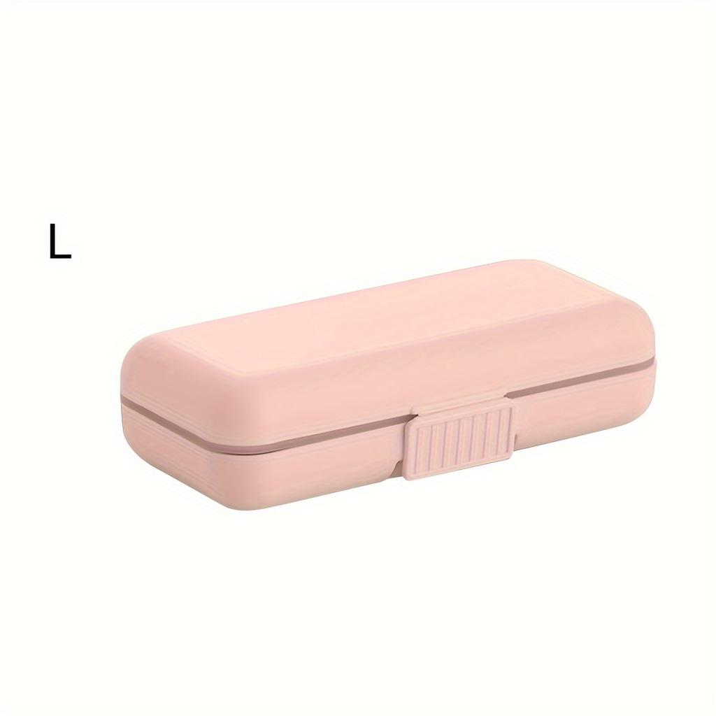 1pc Double Layer Japanese Style Portable Pill Box with Multi-grid and Double Seal - Convenient and Secure Medication Storage