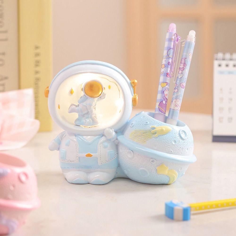 Cartoon Astronaut Pen Holder Little Bear/Pig Astronaut Ornament Makeup Brush Holder School