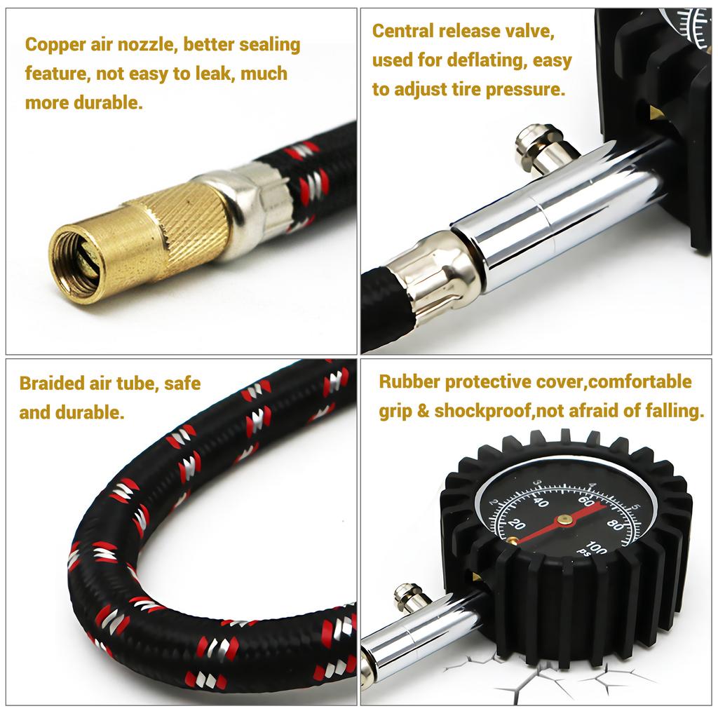 0 ~ 100PSI Манометр для автомобильных шин Измеритель давления в шинах Манометр для шин Давление в шинах