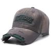 Adjustable Broken Hole Baseball Cap Letter New York Sunscreen Hats  For Man Women Fashion