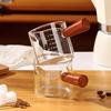 Стеклянная маленькая чашка для молока с градуированной мерной чашкой для экстракта эспрессо, деревянной ручкой, мини-молочником, унцовой чашкой
