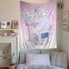 Anime Style Kawaii Girls Wall Tapestry Unique Dorm Room Decor Wall Hanging Banners Aesthetic Home Decoration Accessory Poster