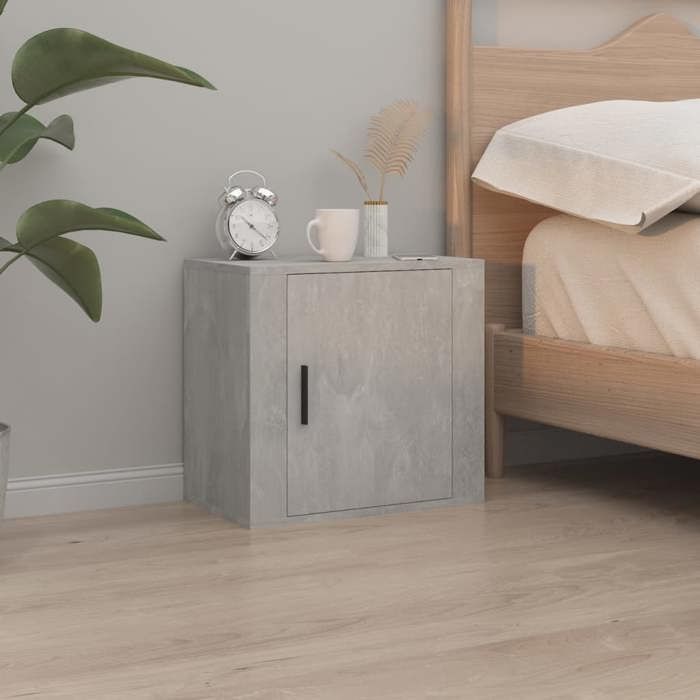 Table de chevet murale - Maison Exclusive - Gris béton - 50x30x47 cm - Bois d'ingénierie