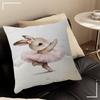 Cute Ballerina Bunny Ballet Animal Pillowcase Toon Gift Cushion Cover Bedroom Home Sofa Chair Seat Decor Pillow Case