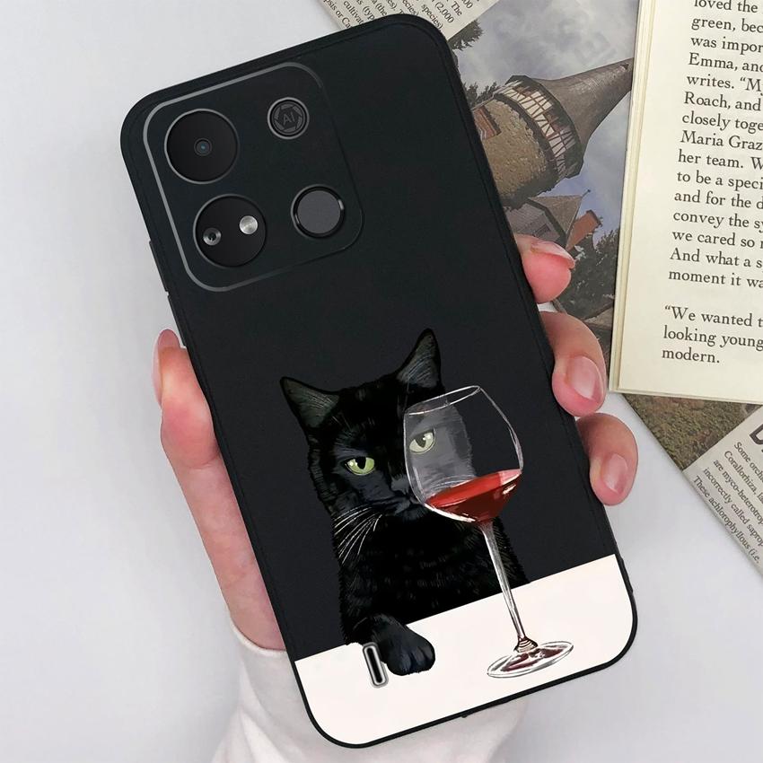 For Itel A04 A05s A16 A18 A23 A25 A26 A17 A33 A56 Phone Case Pretty Bow Pattern Fashion Shell Matte Silicone Anti Drop Protective Covers For Itel Capa