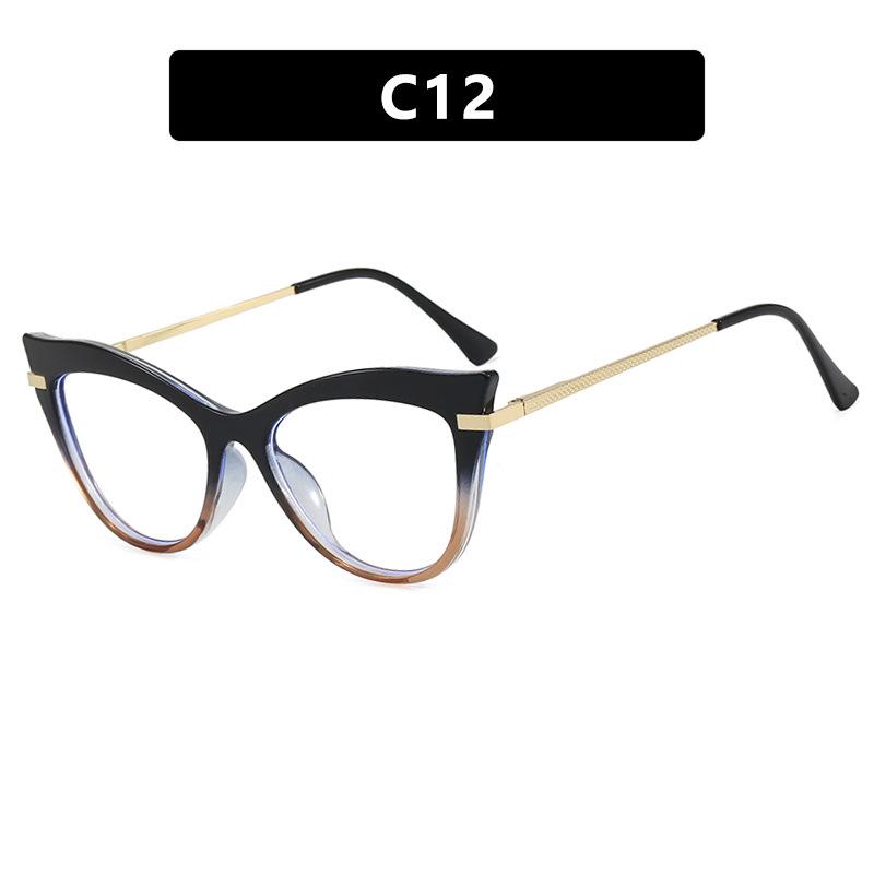 Cat's eye flat mirror ins Internet celebrity anti-blue light glasses frame European and American personality trend Spice girl plain glasses frame