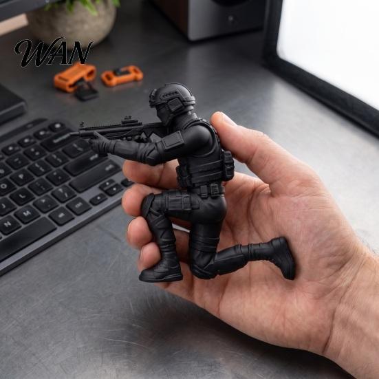 DIY Неокрашенная модель, 3D-печатная фигурка солдата спецназа, Тактическая модель в коленно-локтевой позе, Пустая модель для покраски, Настольный декор, Подарок для любителей военной тематики