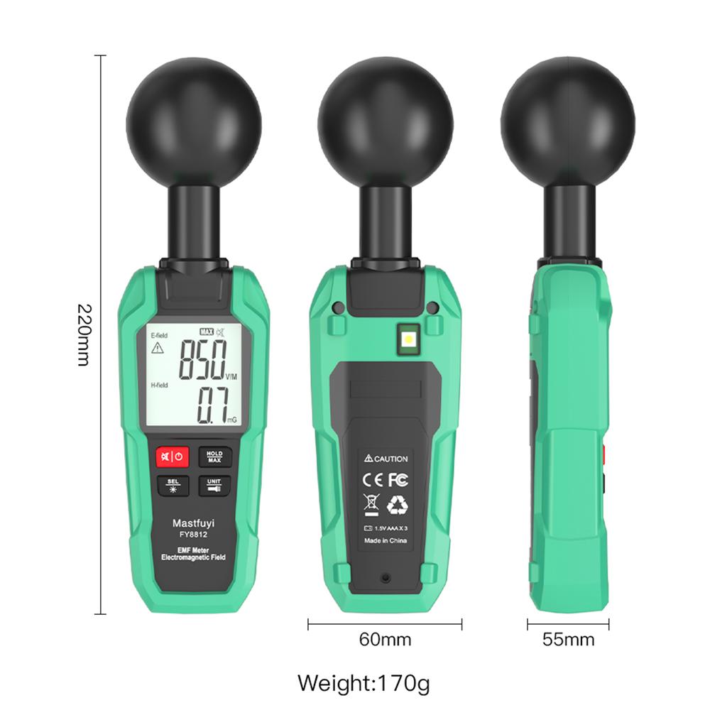 Mastfuyi EMF Meter Electromagnetic Field Tester High Precision Electromagnetic Radiation Testing