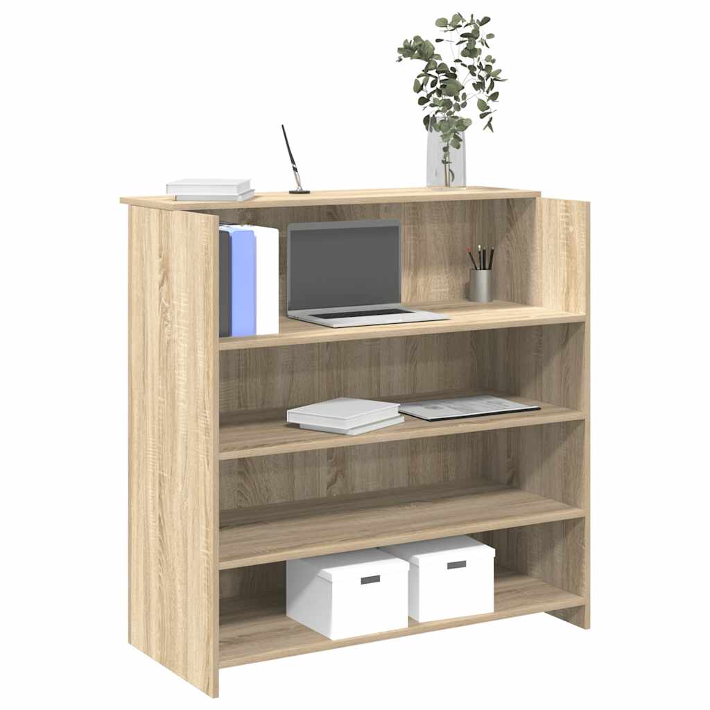 Reception Desk in Sonoma Oak 100 x 50 x 103.5 cm Wood Based Panel