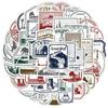50 Стикеров Почтовый Штемпель Граффити: Мультяшный декор для ноутбуков, чемоданов, телефонов и кружек