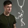 Стильная серебристая подвеска в виде мускулистого мужчины для мужчин в модном корейском дизайне