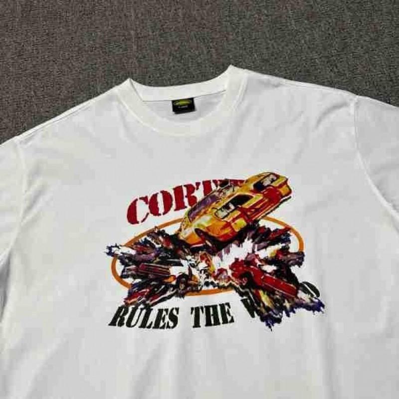 Corteiz Devil Island Cotton T-Shirt - Loose Fit Streetwear Men Women Short Sleeve Round Neck Printed Casual Top