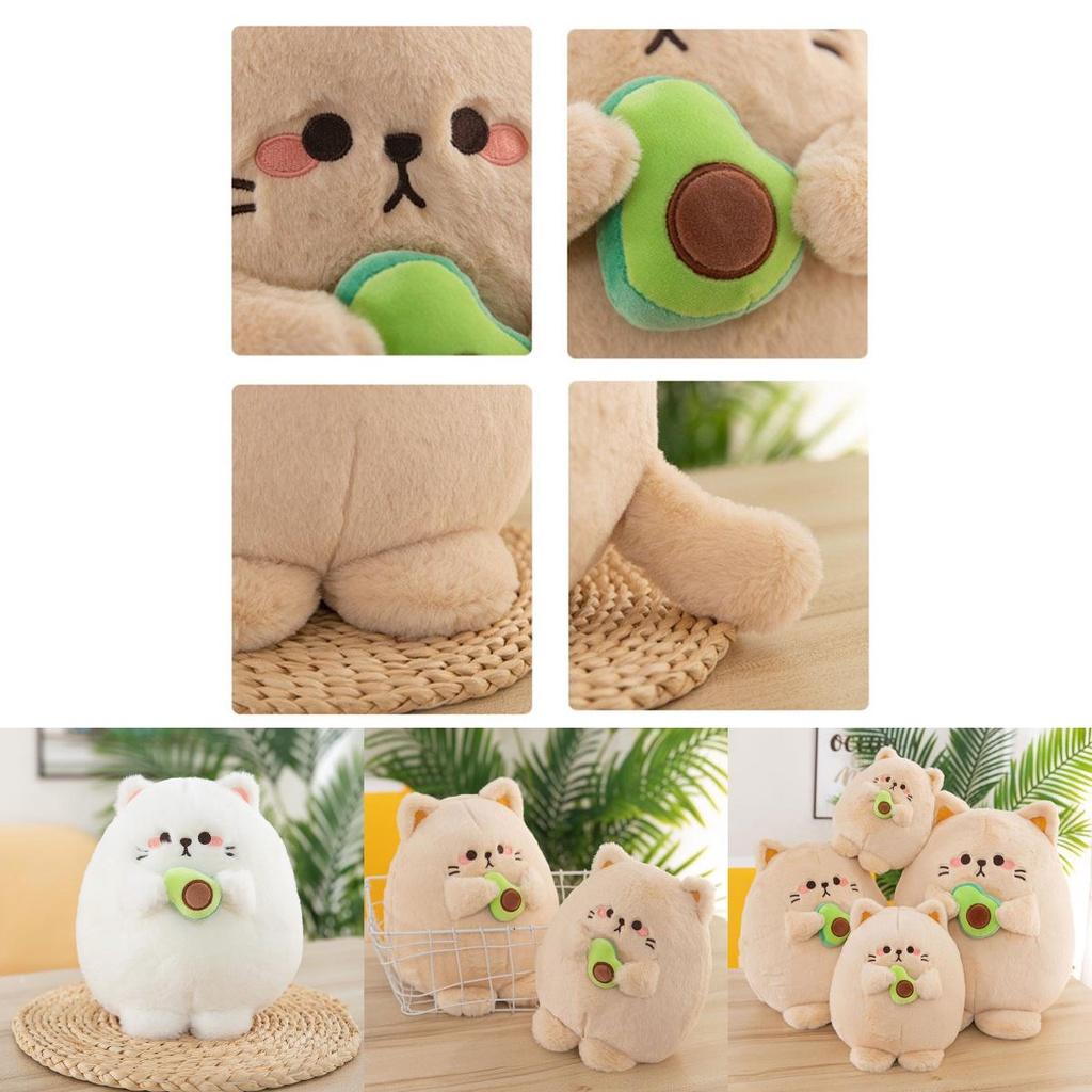 Fluffy And Huggable Cat Stuffed Animal With Super Short Plush