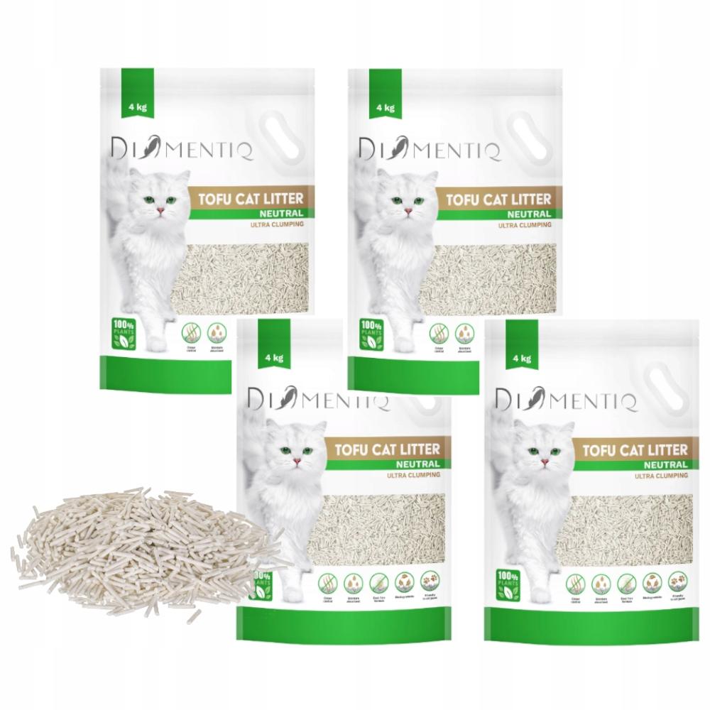 DIAMENTIQ Tofu Neutral Ultra Clumping Plant Litter, 4x4kg