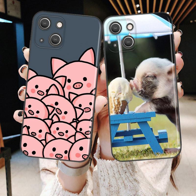 For Xiaomi Poco F3 M3 X3 GT Mi 11 11i 11T Ultra Redmi Note 10 10S The Pink Pig Cute For iPhone 13 Mini Pro Max Phone Case
