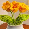 Цветы ручной вязки ручной работы Ландыш Растение Готовый вязаный крючком Подсолнух в горшке Искусственный цветок Незабудка для украшения дома и рабочего стола