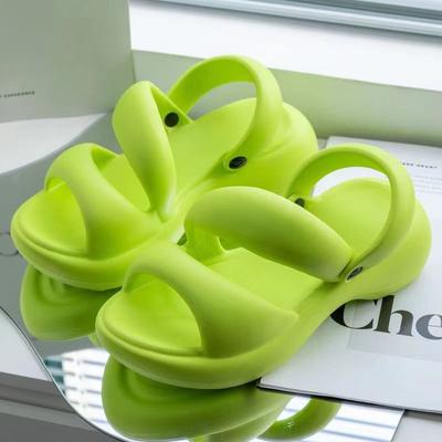 Модные летние женские сандалии, новые, толстая подошва, высокий каблук, нескользящая, удобная, мягкая подошва, модная одежда для дома и отдыха, сандалии для двоих