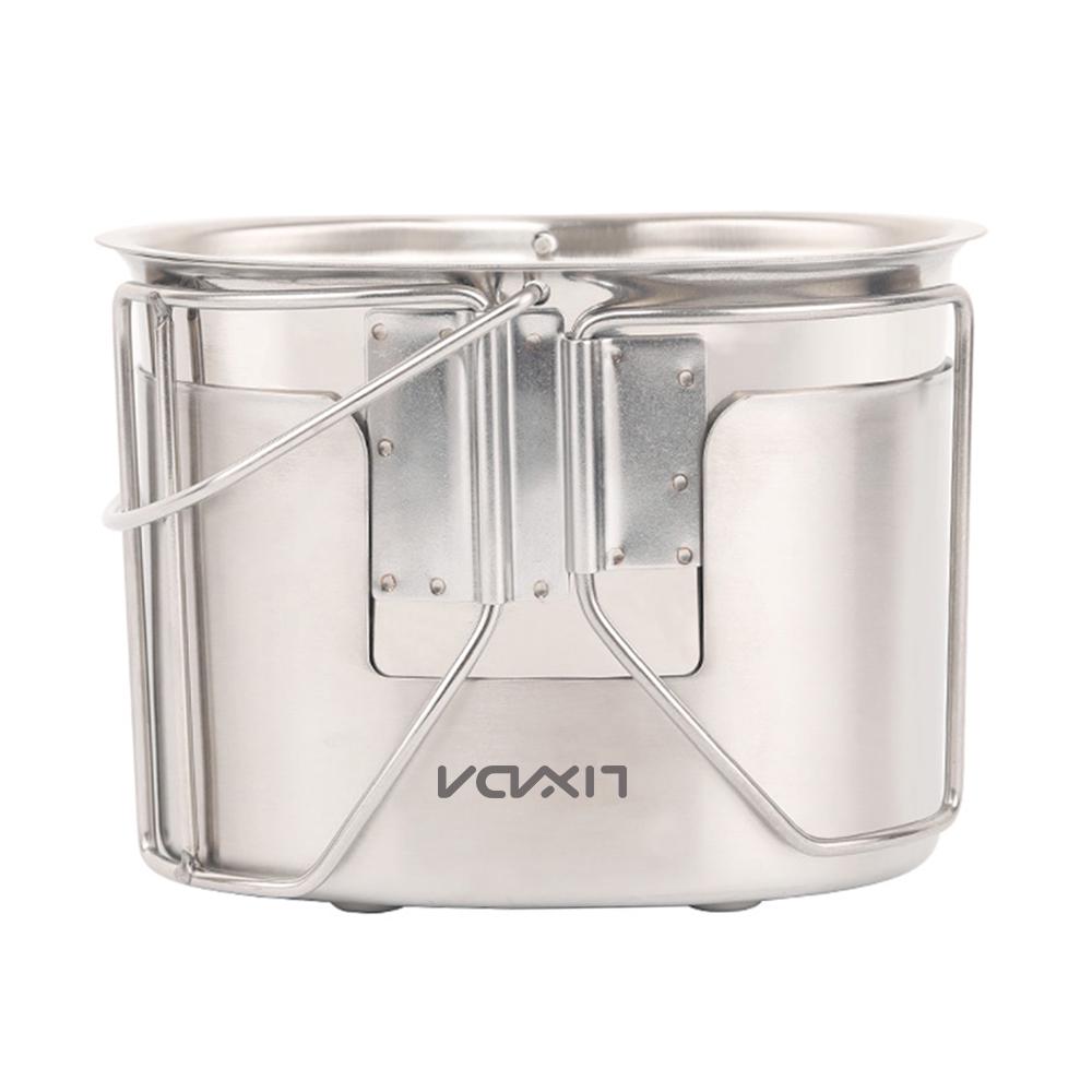 Lixada Посуда для кемпинга из нержавеющей стали, чашка для столовой, подвесной горшок с дровяной печью, набор для наружного использования