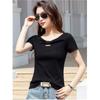 Women's Summer Solid Color Design Short Sleeve Top Personalized Comfortable Casual T Shirt