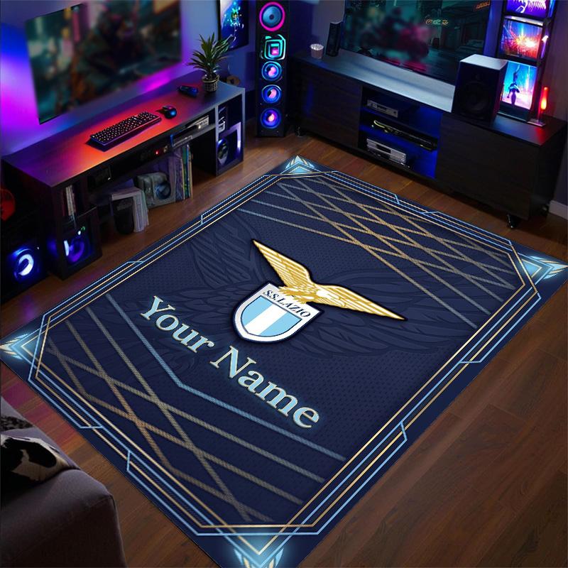 Crystal Velvet Rug Lazio FC Print Custom Name Text Floor Mat Home Decor