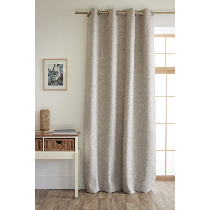 Rideau 100% occultant + 8 œillets 140 x 240 cm Polyester chambray "Eres" Le fil d'Ariane