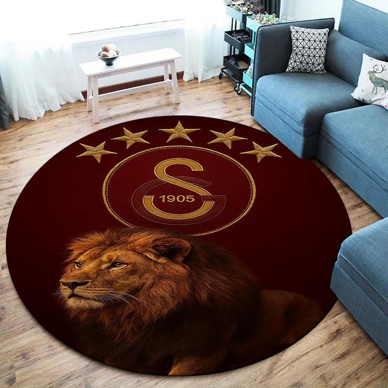 Круглый ковер Galatasaray S, Ковер для гостиной, спальни, дивана, игровой комнаты, Декор, Нескользящий коврик для пола