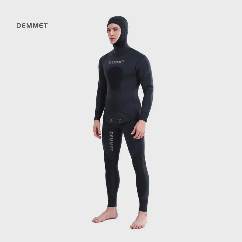 Camouflage 5mm Two-Piece Long-Sleeve Diving Suit - Thick & Warm for Winter Swimming and Spearfishing