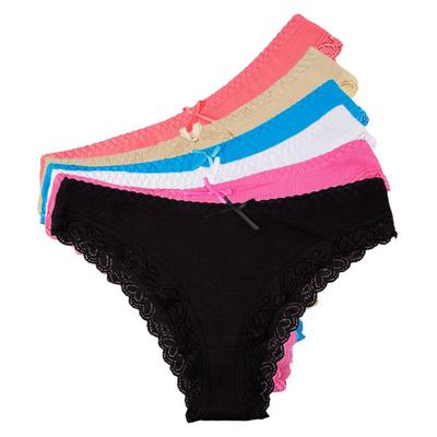Набор хлопковых трусиков разных цветов. 6 штук в наборе
