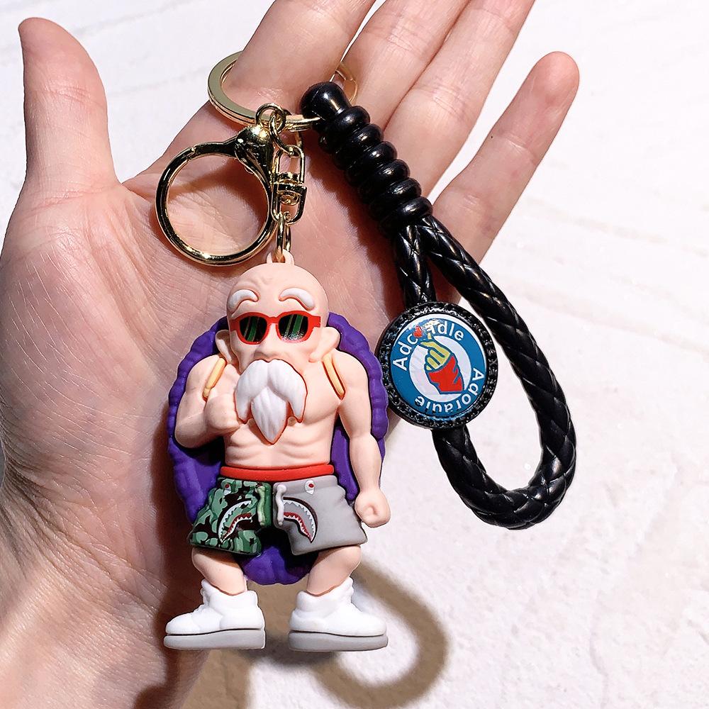 Anime Keychain PVC Cartoon Cartoon Figure Trunks Son Goku Piccolo Buu Vegeta Figures Key Chain Keyring Bag Decor