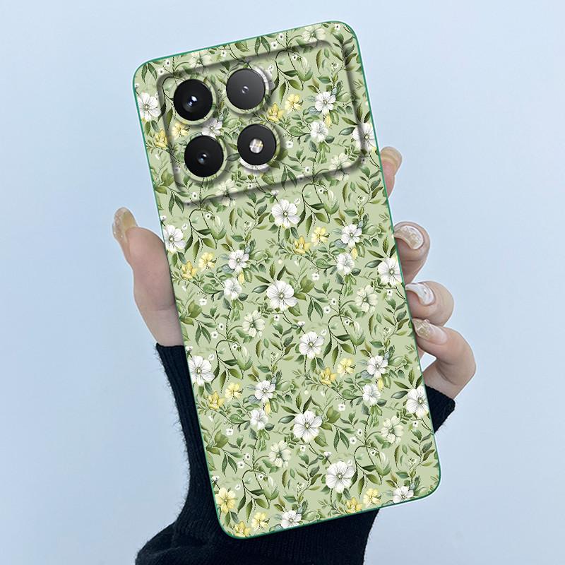 Для Xiaomi Poco X6 Pro 5G Чехол Poco X6Pro Задняя крышка Модный Минимализм Цветочный Мягкий Жидкий Силиконовый Чехол Для PocoX6 Pro Fundas
