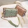 Pearl Fashion Feminine Chain Messenger Bag Floral Bag Ladies Girl Crossbody Bags Granular Floral Fin Bag