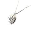 [Q1492] - Handmade Silver 'Jungle' Necklace (monstera Leaf) - 13x11 Mm